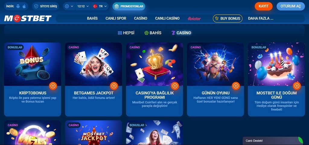 Официальный сайт Mostbet
